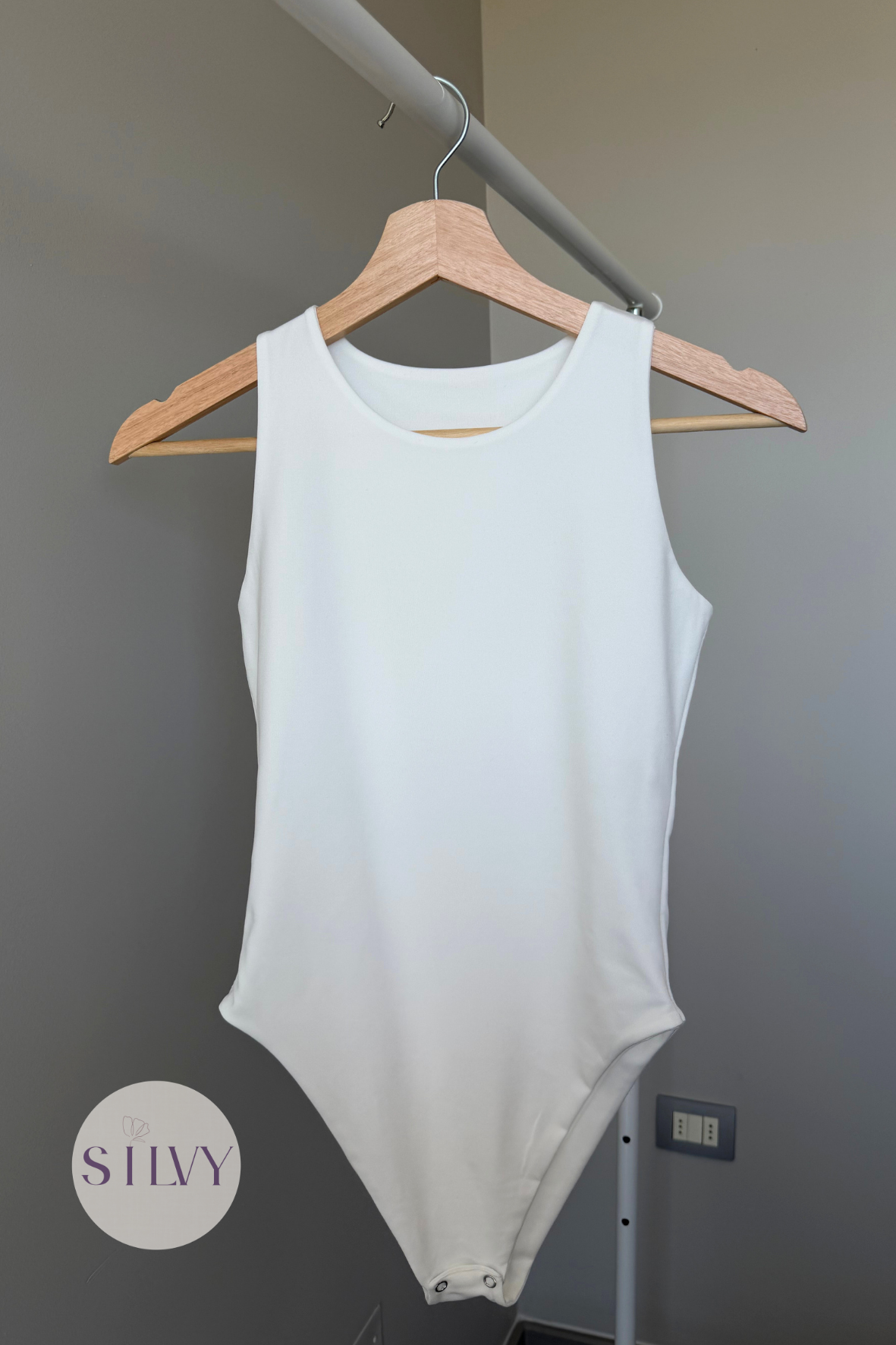 Body S/Manga Cuello Redondo Blanco