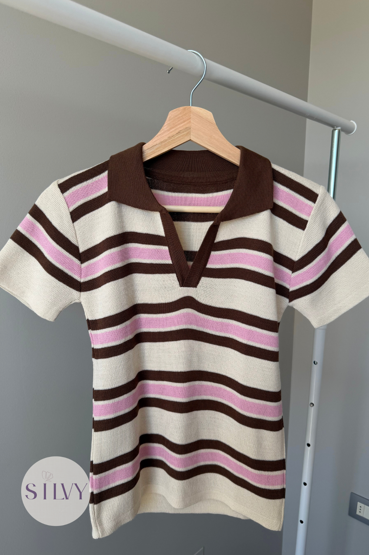 Polera Algodon Hilo Con cuello