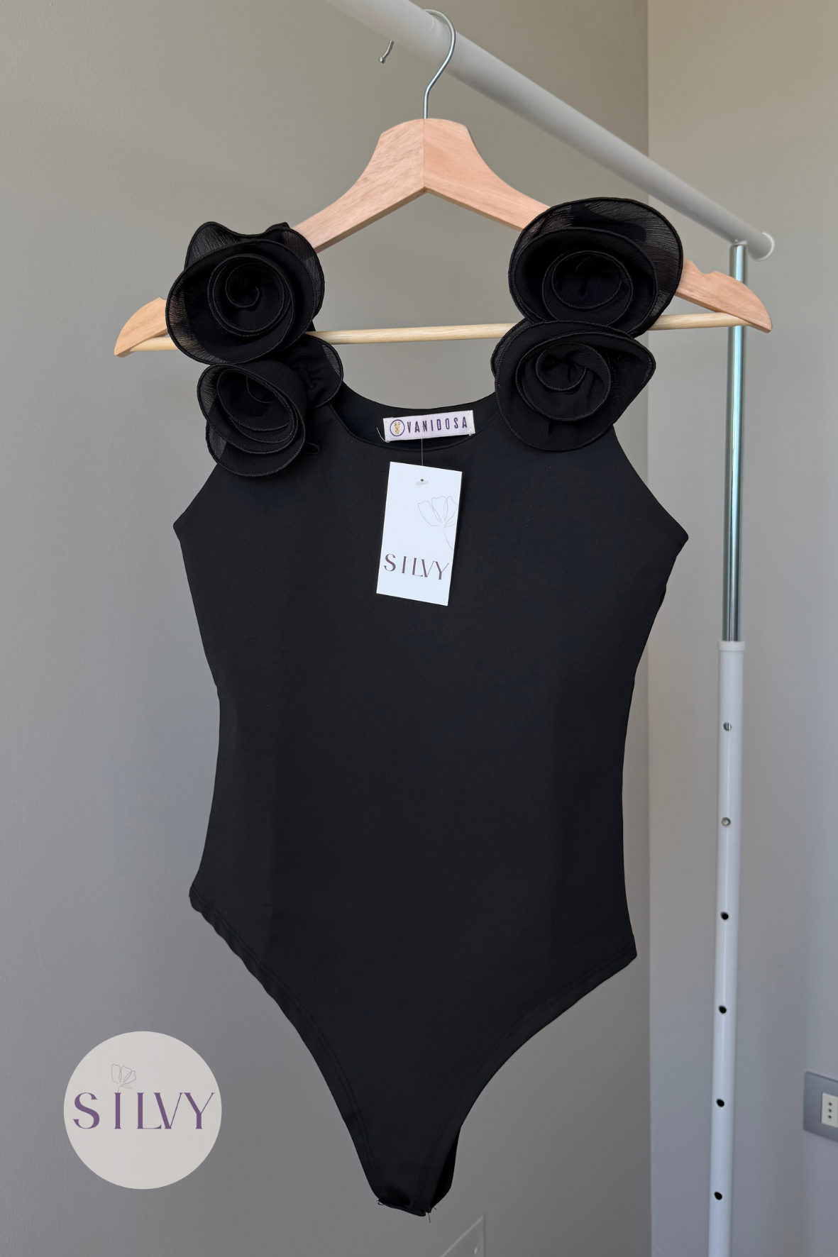 Body Rocio con Flor Negro