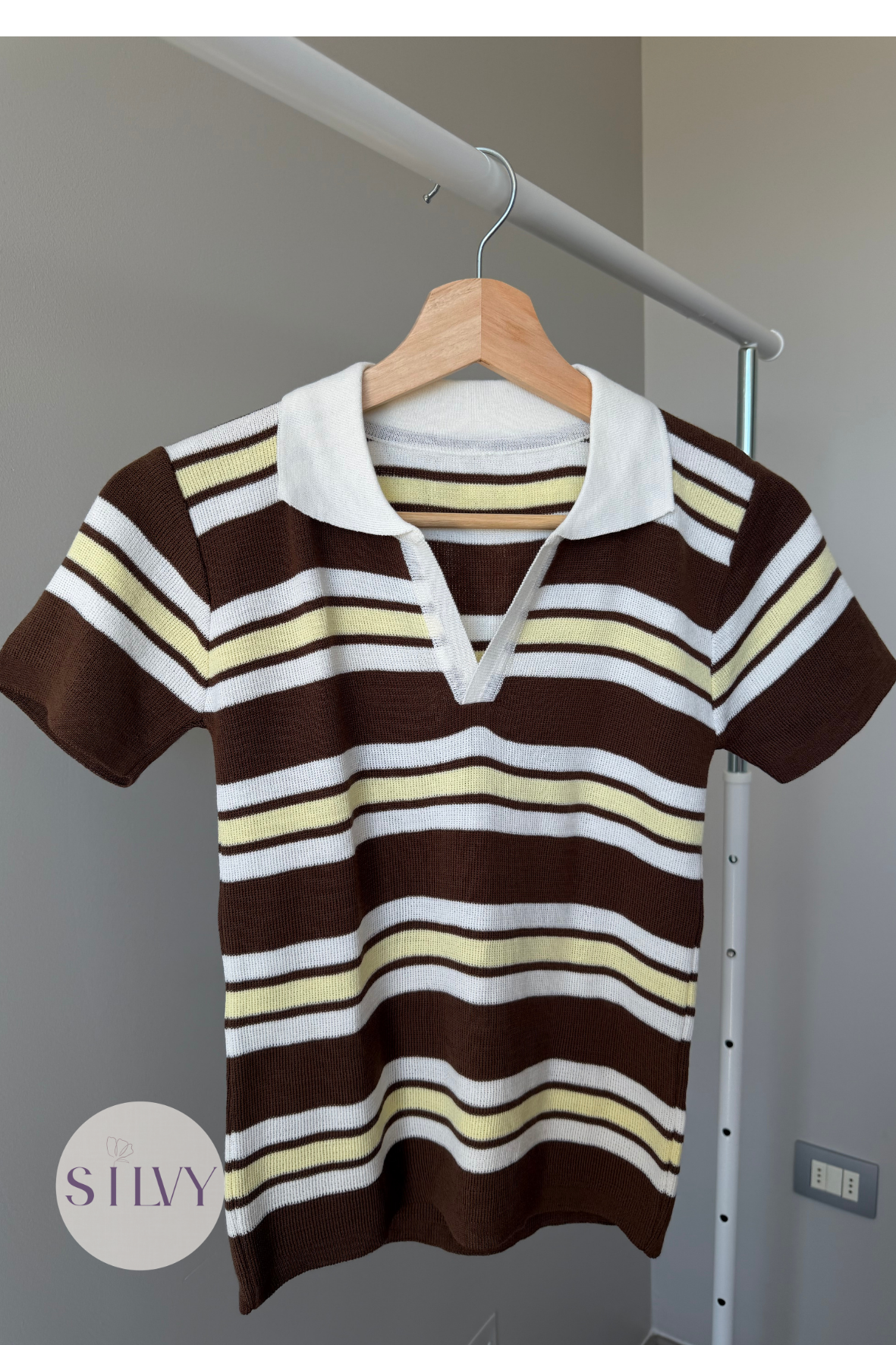Polera Algodon Hilo Con Cuello