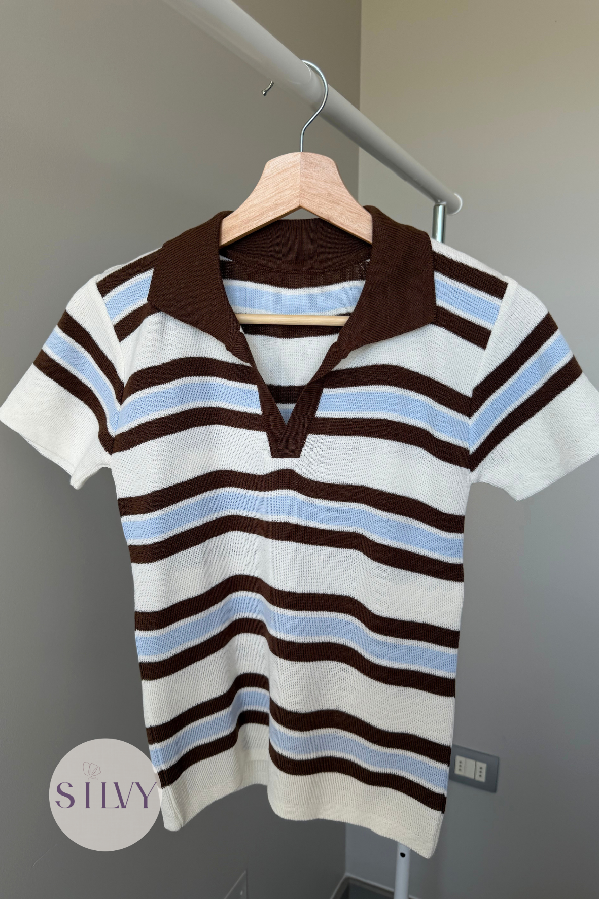 Polera Algodón Hilo con Cuello